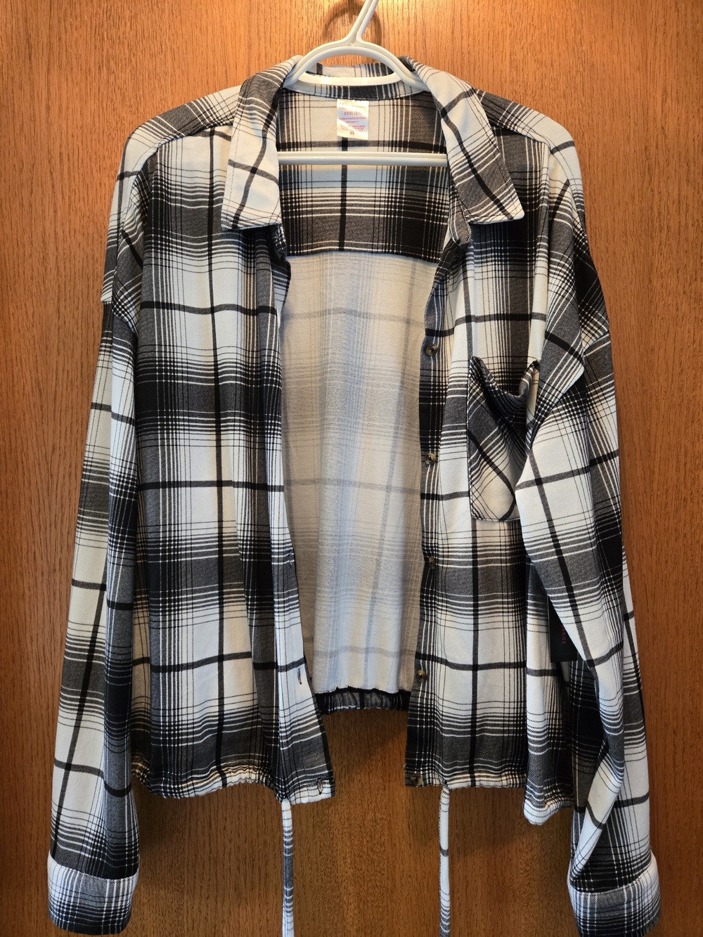 No Boundaries Black & White Plaid Button Shirt